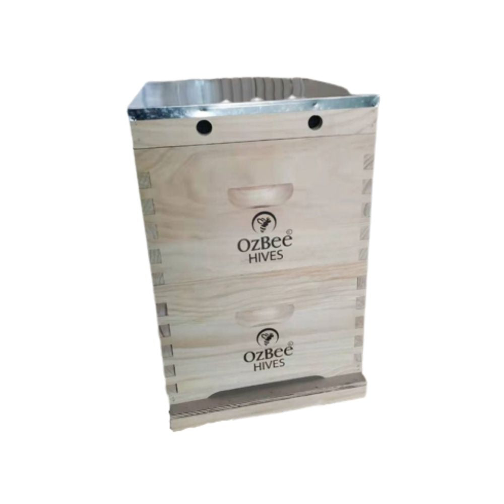 10 Frames Premium Double Beehive Kit NZ Pine Timber-Flat Pack Boxes, OZBEE Premium Beehive
