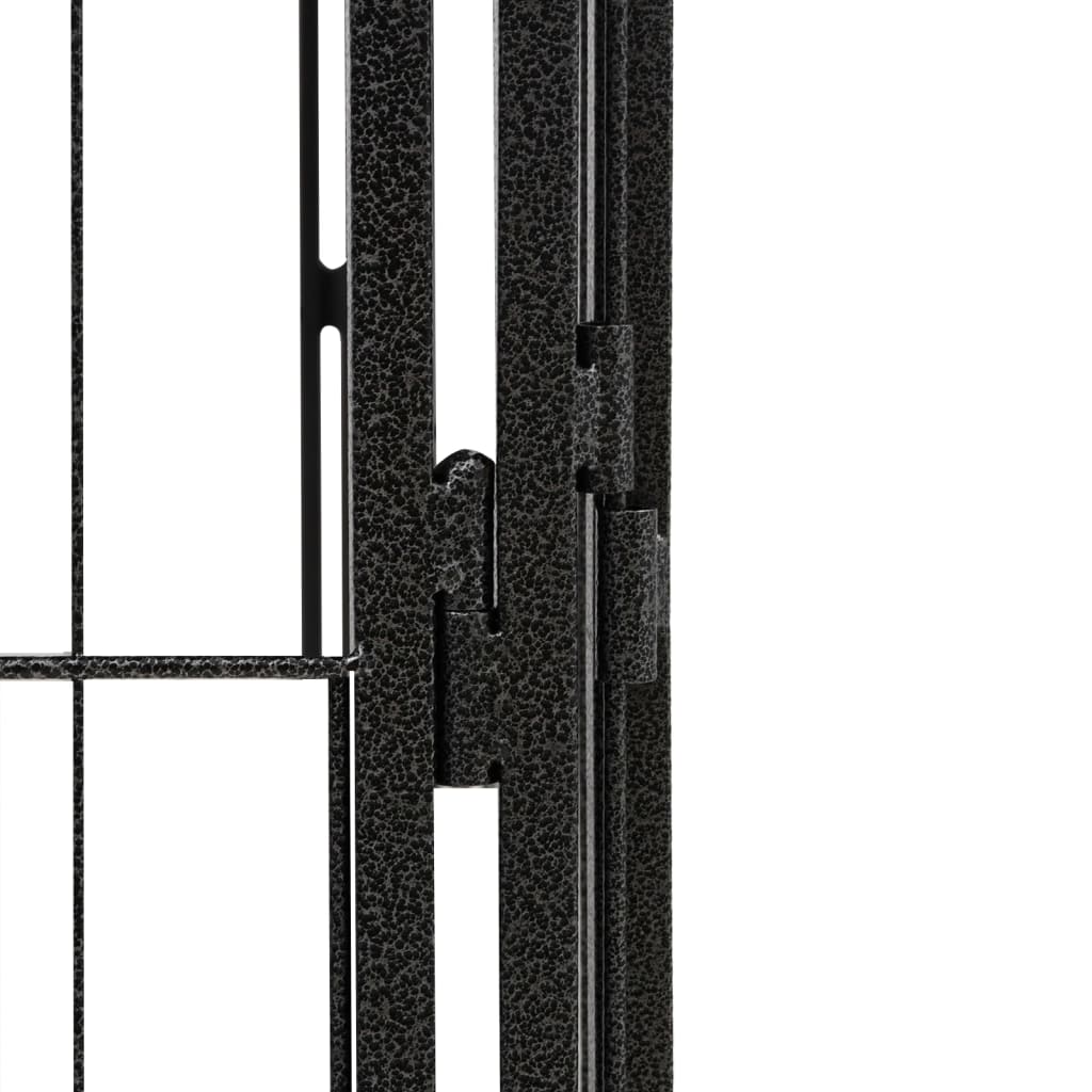 NNEVL 40-Panel Dog Playpen Black 50x100 cm Powder-coated Steel